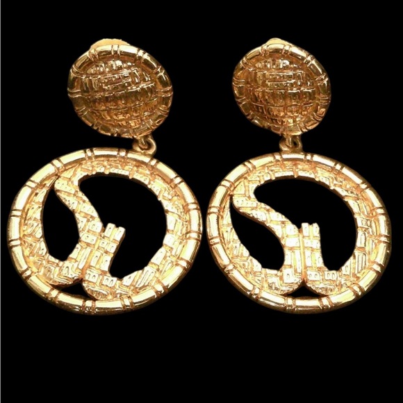 St. John Vintage Logo Hoop Earrings